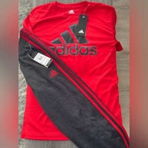 adidas Kids Matching Set in Red and Black